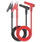 Cleqee 2PCS Multimeter Test Leads 4mm Banana Plug to Crocodile Clip Cable Heavy Duty Alligator Clips Test Wire for Electrical Testing 3.3ft/1m Red&Black