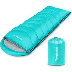 Yordawn Sleeping Bags for Adults Kids, Lightweight Sleeping Bag 3 Season Winter Summer Compact Single Sleepingbag for Camping Hiking Outdoor Travel Waterproof Envelope Sleep Bag, Teal Blue