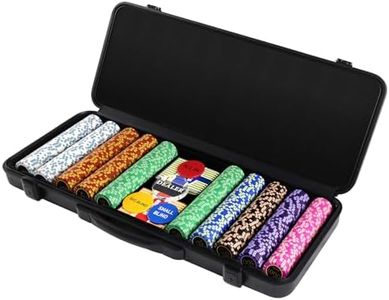 ANCHSAIL 500PCS Clay Poker Chip Set, 14g Heavy Numbered Poker Chips, Professional Poker Set with Polycarbonate Chip Case, 2 Decks Cards, Poker Buttons for Texas Hold’em, Blackjack & Poker Night