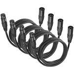 jindaaudio XLR Cables, DMX Cable Male to Female (4Pack), XLR Microphone Cable 10ft/3m Wire Extension Connectors, Light DMX Terminator 3 Pin Connector for Stage Lights DMX Signal Connection