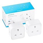 UPXNBOR Smart Plug, Wi-Fi Outlet Compatible with Alexa, Google Home, Wireless Smart Socket with Energy Monitoring, Timer & APP Remote Control - No Hub Required (2 Pack)