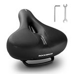 ROCKBROS Comfortable Bike Seat Bicycle Saddle for Men Women Waterproof Wide Soft Bike Cushion Dual Shock Absorbing Bike Accessories Fit for Mountain Road Bike with Reflective Strip