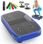 Vibration Plate Exercise Machine Weight Loss, Full Body Workout Vibration Plate Lymphatic Drainage,199 Adjustable Speeds Power Shaping Vibrating Plate Built-in Bluetooth Speaker (Blue)