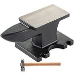 VEVOR Cast Iron Anvil, 55 Lbs(25kg) Single Horn Anvil with 8.6 x 4.1 inch Countertop and Stable Base, High Hardness Rugged Round Horn Anvil Blacksmith, for Bending, Shaping, Twisting,Black