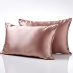 Coolbeds Satin Silk Pillow Cover for Hair and Skin-with Satin Scrunchies for Women Stylish|Satin Pillow Covers for Hair and Skin 2Pack|Silk scrunchies for Women 3Pack|Silk Pillow Case