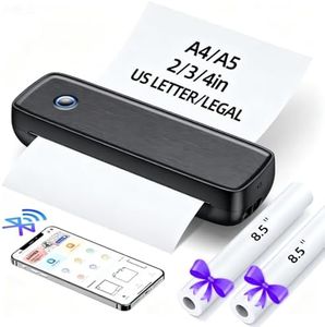 Kats Beypg Portable Inkless Printer, Wireless Bluetooth Thermal Printer with 4200mAh Battery, Prints A4/A5/US Letter, High Resolution Mini Printer for Travel, Home Office & Mobile Printing