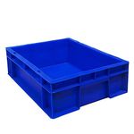 DMVR CREATIONS Plastic Storage Crates (400x300x120mm, Blue)