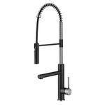 KRAUS Artec Pro (2nd Gen) Commercial Style Pull-Down Single Handle Kitchen Faucet with Pot Filler in Spot Free Stainless Steel/Matte Black, KPF-1604SFSMB