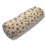 Cylindrical Yoga Mini Bolster "wishes" 40x14cm - ideal to support cervical, knees, shoulders or as a seat during yoga practice - Washable Cover |- Organic spelled Shell filling | Carry Handle