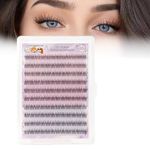 MAYCREATE®120Pcs Self Adhesive False Eyelash Clusters, No Glue Needed Wispy Natural Lash Extensions, Pre Cut Reusable Stick On Lashes for Beginners Sensitive Eyes Daily Makeup