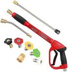 CHAVOR Upgraded Pressure Washer Gun with Extension Replacement Wand, M22 Fitting,7 Inch 30 Degree Curved Rod, 5 Nozzle Tips, 5000 PSI, 47 Inch