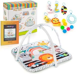 Pack Gimnasio bebe 0-6 meses, tapete de actividades bebe con 5 juguetes, un espejo, 6 bolas de colores, con Guía Práctica Digital, manta actividades bebe con arco para bebé, alfombra de juegos bebe