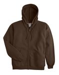 Hanes Ultimate Full-Zip Hoodie, Men's Hooded Fleece Sweatshirt with Zipper, Dark Chocolate, XX-Large