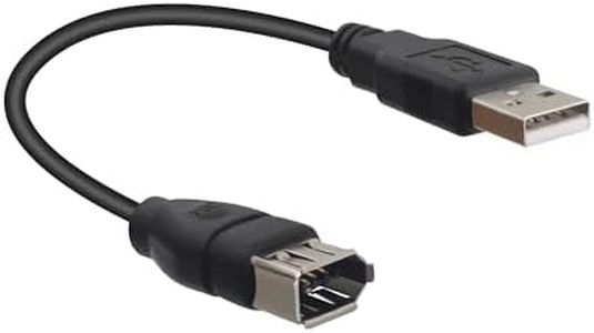 RIIEYOCA 20cm USB 2.0 Type A Male to IEEE 1394 Firewire 6Pin Female Data Adapter Converter Cord for Digital Camera,Camcorder,Laptop,DV,Black