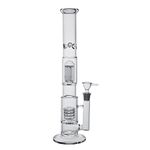 RORA Glass Bong Tree Dome and Bird Collar Percolator Glass Pipe Bongs 18.8mm Bowl Waterpipe 16" Tall (Clear)