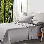 California Design Den Rayon from Bamboo Sheets, Queen Size Bed Luxury Silk Sheets, 4 Piece Sheet Set, Cooling Sheets, Silver Gray Bedsheets with Snug Fitted Deep Pockets (Queen, Silver Gray)