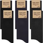 Dafi soft 6 Pack Men's Bamboo Dress Socks, Multipack, Made in Turkey (UK 9-12 / EU 43-46, 6x Black/Navy/Anthracite)