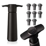 Vacu Vin Wine Saver Pump Black with Vacuum Wine Stopper - Keep Your Wine Fresh for up to 10 Day