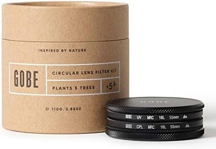 Gobe 55mm UV + Circular Polarizing (CPL) Lens Filter Kit (2Peak)