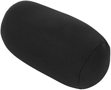 Micro Mini Microbead Roll Pillow Back Cushion Car Seat Sofa Column Pillow Sleeping Neck Support for Home Office Travel (Black)