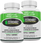 Estrohalt 2 Pack 120 Pills- Best Estrogen-Blocker DIM Supplement (Diindolylmethane) and Indole-3-Carbinol (I3C) for Women & Men | Natural Aromatase Inhibitor Vitamin to Help PCOS, Menopause, and PMS