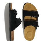 Project Cloud Men's Slippers - Genuine Leather Sandals w/Memory Foam - Men Footwear & Slides for Men w/Cork Footbed - Flip Flops for Men w/Straps - Non-Slip Mens Slides (Arizona), Black, 8.5-9