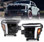 Oahiem Headlights for F150 F-150 2024-2026 King Ranch/Lariat/Platinum/Raptor with Startup Animation Sequential Turn Signal (Dual Lens)