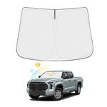 Canvcle Windshield Sun Shade for 2022-2024 2025 Toyota Tundra Accessories Thicken 6-Layer Front Window Sunshade Cover Sun Visor Protector Foldable Block UV Rays Keep Vehicle Cool