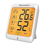 ThermoPro TP53 Hygrometer Digital Indoor Room Lab Greenhouse Thermometer Temperature Humidity Monitor Gauge Indicator for Nursery Home Office with Touch Backlight Amphibians Hygrometer