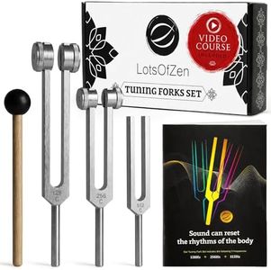 LOTS OF ZEN Tuning Forks for Healing Set (128Hz, 256Hz, 512Hz) — Calibrated Weighted Tuning Forks with Video Course Included
