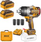 Ingco Cordless Impact Fixed Square Wrench, Brushless Motor, 3/4", 1350Nm, Integrated Work Light