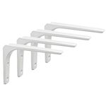 Sayayo Shelf Bracket Corner Brace Angle Bracket Shelf Support Wall Hanging 200mm*150mm, Metal Bright White Finished, 4 Pcs, EJR200W-4P