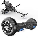 HITWAY 6.5” Hoverboards with Hoverkart, Hoverboards Bluetooth with Go kart, Smart Powerful Motor with LED Indicator, Gift for Kids