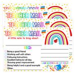 Rainbow Happy Mail Teacher Notes to Parents Classroom Good Behavior Incentive Motivational Cards 50 Pcs Motivational Notes Positive Postcards for Home,Preschool, Kindergarten, Elementary School