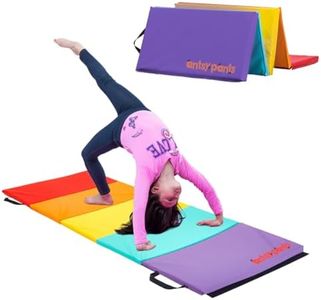 Flybar Tumbling Mat – Gymnastics Mat, Easy to Clean Gym Mat, Sturdy, Foldable Tumbling Mat for Kids, Padded, Lightweight, Portable, Carrying Handle, Gymnastics Equipment for Activity Play, Original