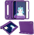 HDE iPad 10th Generation Case for Kids with Built-in Screen Protector Shockproof iPad Cover 10.9 inch with Multi Angle Viewing Handle Stand Purple