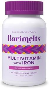 BariMelts Multivitamin with Iron - Fast Melting Bariatric Multivitamin for Post Gastric Bypass and Sleeve Gastrectomy Surgery Patients, Weight Loss Surgery Vitamins [60 Tablets]
