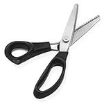 Pinkut Pinking Shears for Fabric Cutting with Cushioned Handles & Stainless-Steel Edges - 22 cm Premium Zig Zag Scissors for Crafting, Dressmaking, & Sewing