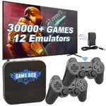 Wireless Retro Game Console, 3D Game Stick TV 4K High Definition HDMI Output, Plug and Play Video Game Built in 30000+ Games, 12 Emulators with Dual 2.4G Wireless Controllers