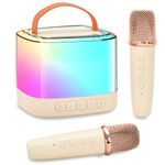 Karaoke Machine for Kids for Girls and Boys, Portable Bluetooth Speaker with Wireless Microphone for Illusionary Flowing Light, Party, Home KTV, Outdoor;Birthday Gifts.