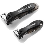 Steinder Nail Clipper SET-360 Degree Rotary (Made in Korea) Stainless Steel Fingernail Toenail Clipper & Nail Clipper for men senior for easy cutting Premium Clippers