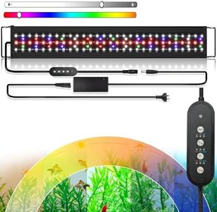 ABESTFISH 120CM 52W 24/7 Lighting Aquarium LED Light, Sunrise-Daylight-Moonlight Mode, Adjustable Timer Adjustable Brightness Fish Tank Light with Extendable Bracket 7 Colors for Planted Tank