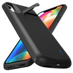 Battery Case for iPhone XR, Real 8500mAh Slim Rechargeable Extended Charging Case, Portable Protective Case with Battery for iPhone XR, 6.1 inch - Black