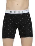 JockeyMen's Super Combed Cotton Elastane Stretch Printed Boxer Brief with Ultrasoft Waistband_NY03_White with Black Des07_M