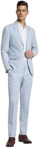 Peter England Men's Polyester Blend Two Piece Suit-Dress Set (PISUWNSPV42055_Blue_42