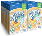 Wyler’s Light Singles-To-Go Sugar Free Drink Mix, Peach, 8 CT Per Box (Pack of 12)