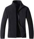 GIMECEN Women's Lightweight Full Zip Soft Polar Fleece Jacket Outdoor Recreation Coat With Zipper Pockets, Black, Large