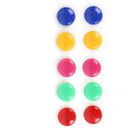 YAJNAS Pack of 10 Colorful Opaque Magnet for Magnetic White-Boards - Sticky Stick Notes, Photos, Charts Notice Board/Planning Magnets - Fridge Magnetic Button, 30 mm, Random Color