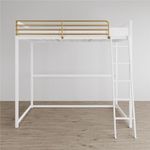 Little Seeds Haven Full Loft Bed, White/Gold