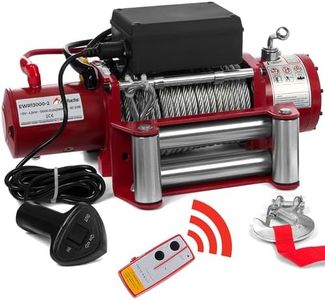 ROTFUCHS Elektrische Seilwinde 12v mit Funkfernbedienung – 5909 kg 13000 lbs, 6 PS Power Offroad 4x4 Motorwinde Bergewinde Forst Seilzug mit Stahlseil